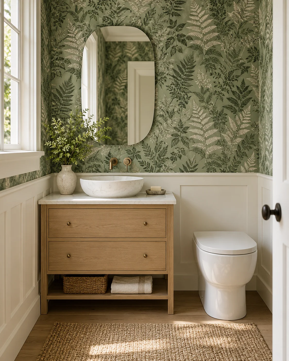 Helechos · baño · Generado con IA
