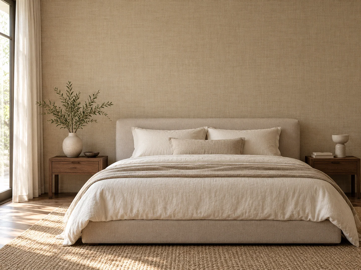 Textura lino · dormitorio · Generado con IA