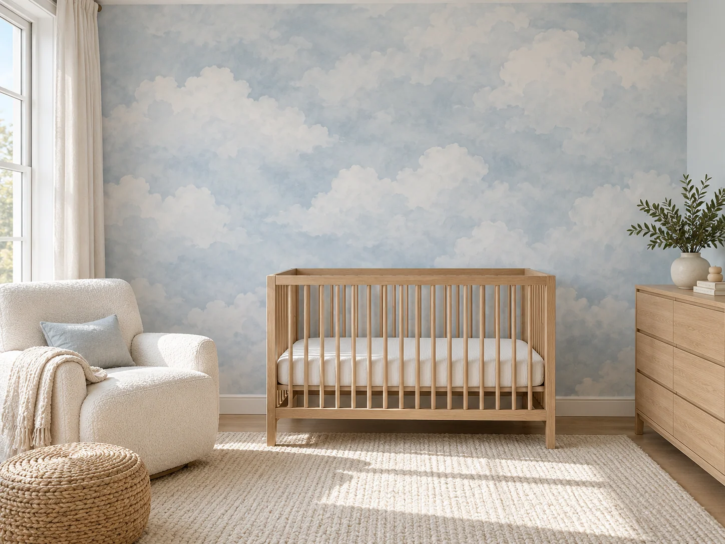 Mural de nubes · nursery · Generado con IA